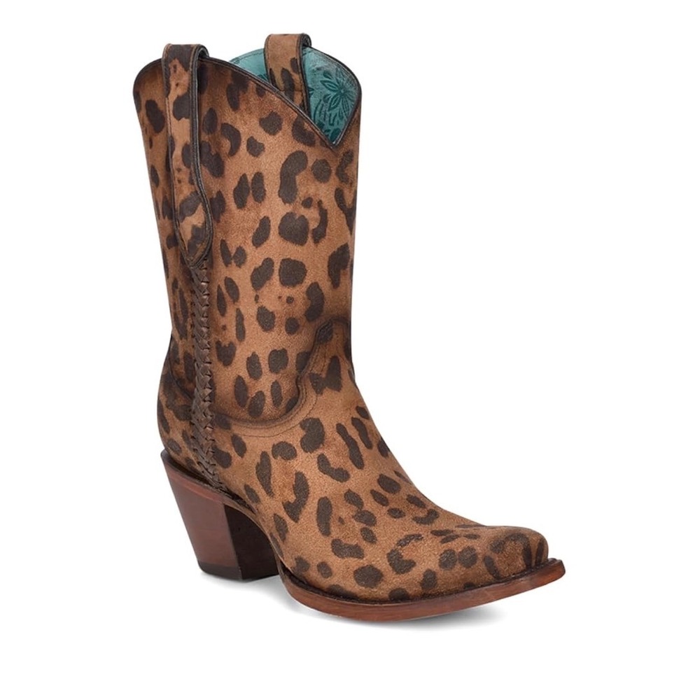 NEW Corral Leopard Print Cowgirl Boots Snip Toe Western Rodeo Glam 6M‎